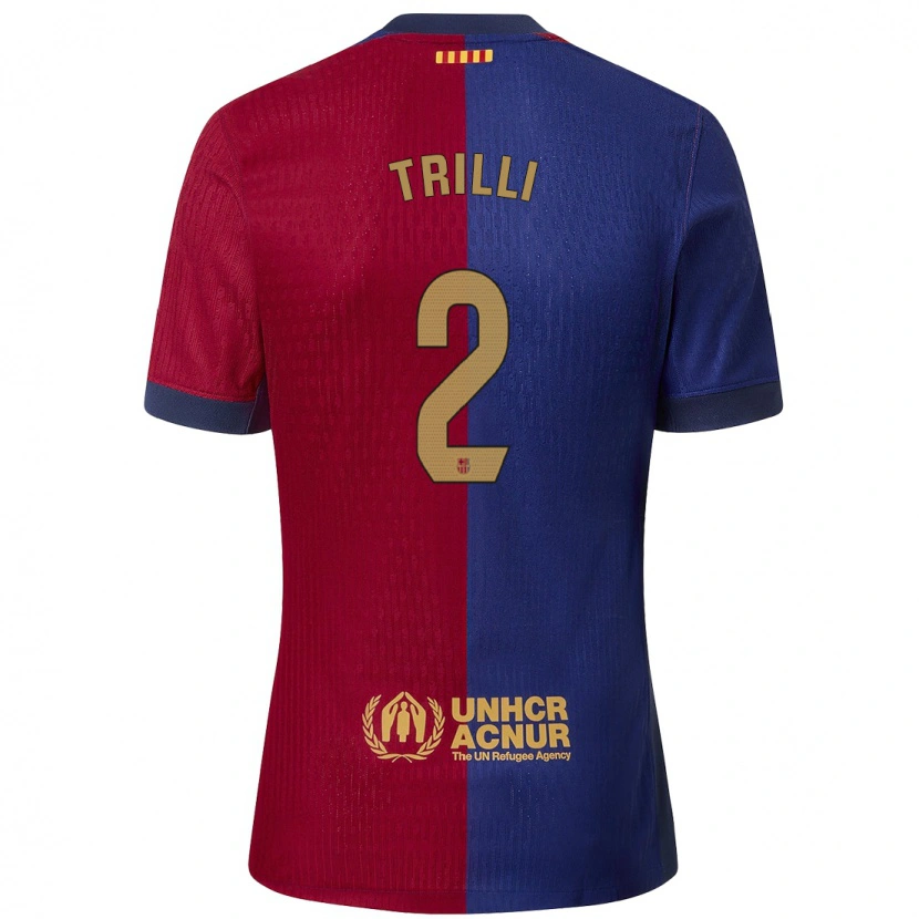 Danxen Kinderen Trilli #2 Blauw Rood Thuisshirt Thuistenue 2024/25 T-Shirt