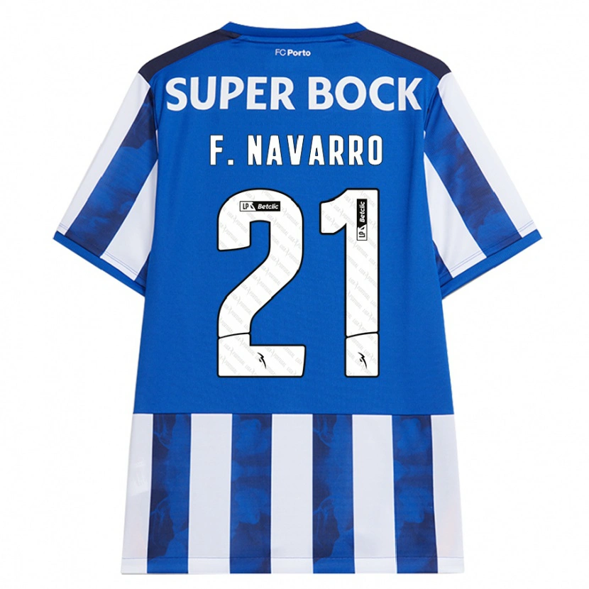 Danxen Kinderen Fran Navarro #21 Blauw Wit Thuisshirt Thuistenue 2024/25 T-Shirt