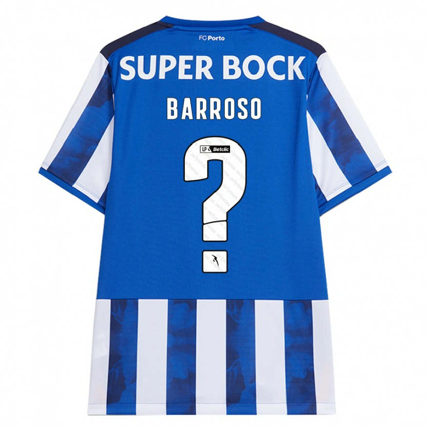 Danxen Kinderen Francisco Barroso #0 Blauw Wit Thuisshirt Thuistenue 2024/25 T-Shirt
