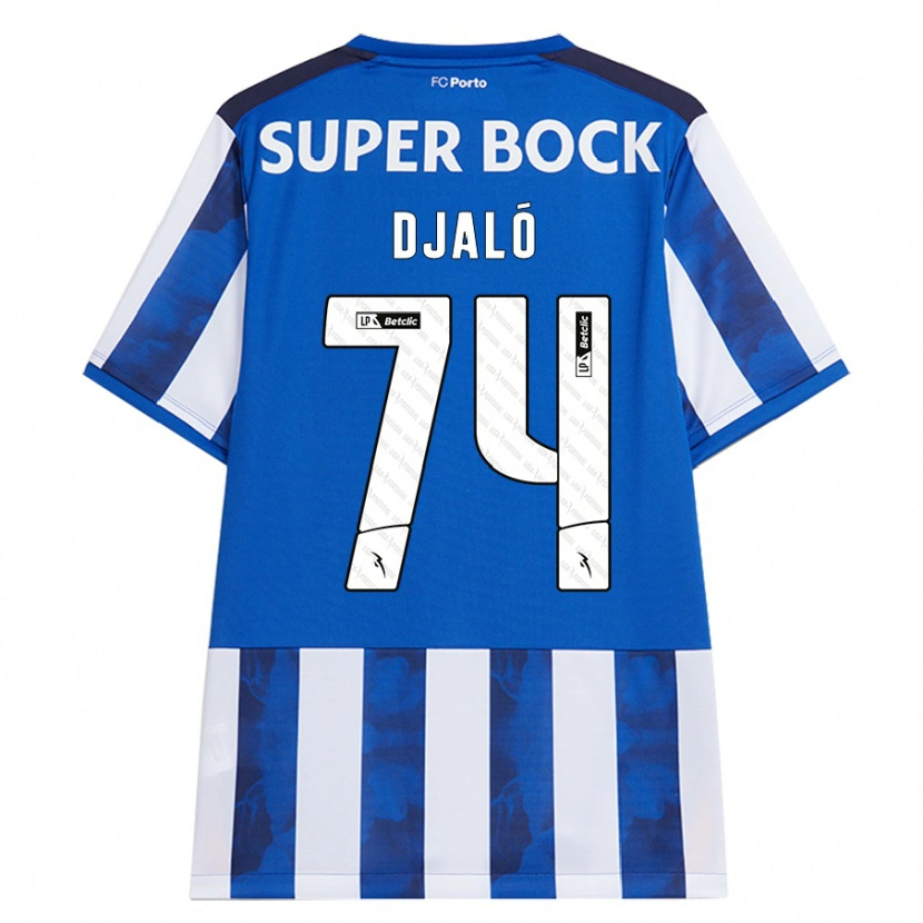 Danxen Kinderen Ussumane Djaló #74 Blauw Wit Thuisshirt Thuistenue 2024/25 T-Shirt