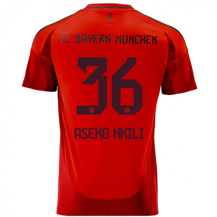 Danxen Kinderen Noël Aséko Nkili #36 Rood Thuisshirt Thuistenue 2024/25 T-Shirt