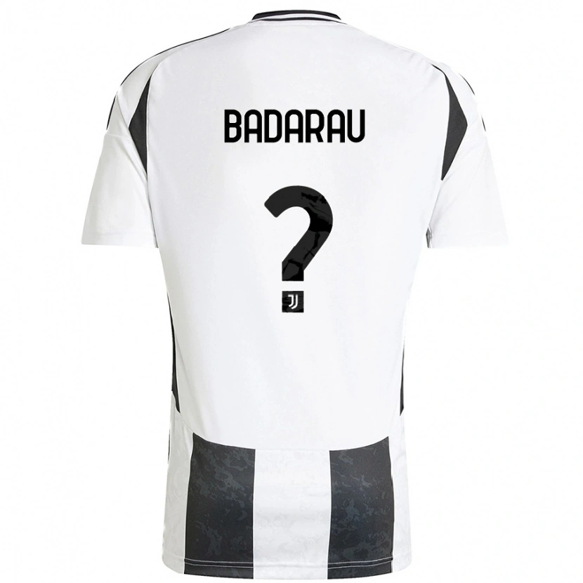 Danxen Kinderen Fabio Bădărău #0 Wit Zwart Thuisshirt Thuistenue 2024/25 T-Shirt