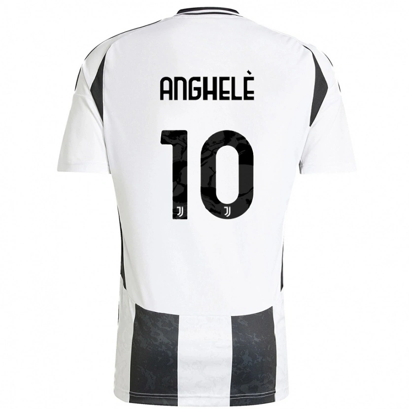 Danxen Kinderen Lorenzo Anghelè #10 Wit Zwart Thuisshirt Thuistenue 2024/25 T-Shirt