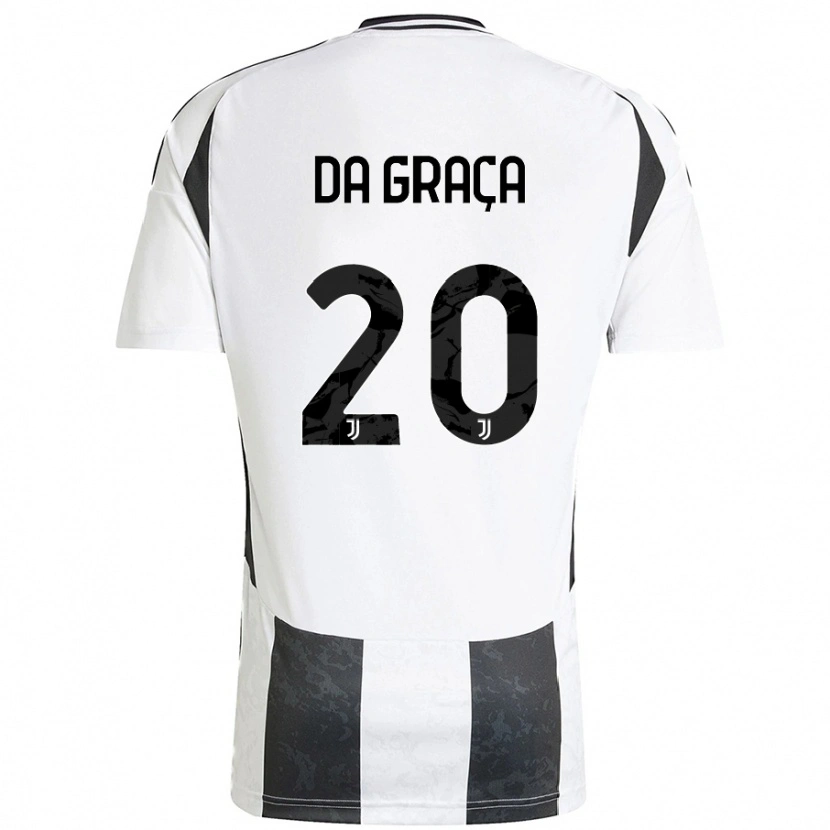 Danxen Kinderen Cosimo Da Graça #20 Wit Zwart Thuisshirt Thuistenue 2024/25 T-Shirt