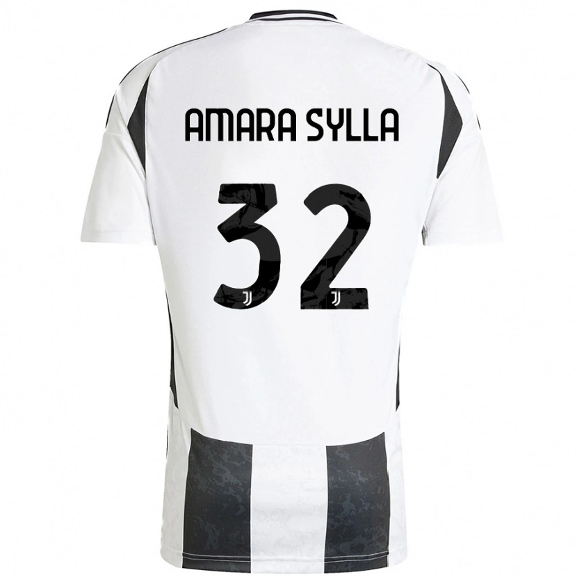 Danxen Kinderen Idris Amara Sylla #32 Wit Zwart Thuisshirt Thuistenue 2024/25 T-Shirt