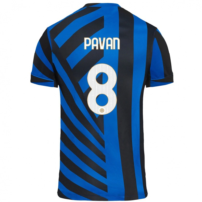Danxen Kinderen Matilde Pavan #8 Blauw Zwart Thuisshirt Thuistenue 2024/25 T-Shirt