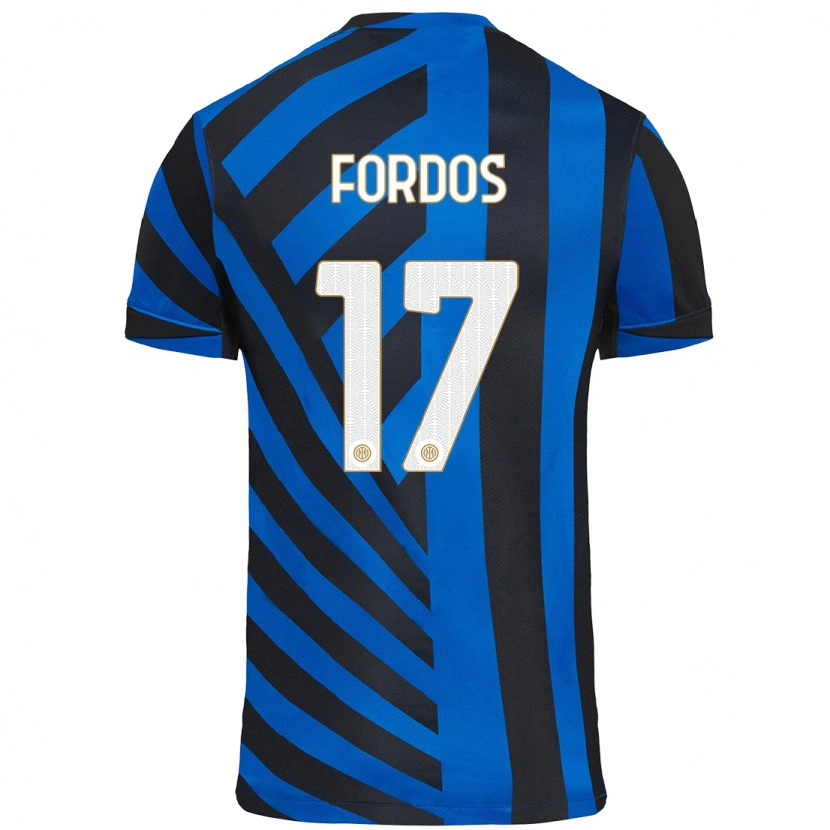 Danxen Kinderen Beatrix Fördős #17 Blauw Zwart Thuisshirt Thuistenue 2024/25 T-Shirt