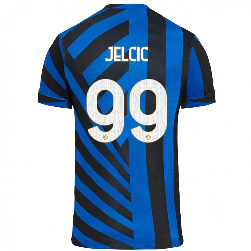 Danxen Kinderen Maja Jelčić #99 Blauw Zwart Thuisshirt Thuistenue 2024/25 T-Shirt