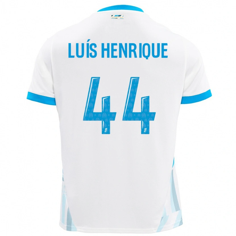 Danxen Kinderen Luis Henrique #44 Wit Hemelsblauw Thuisshirt Thuistenue 2024/25 T-Shirt