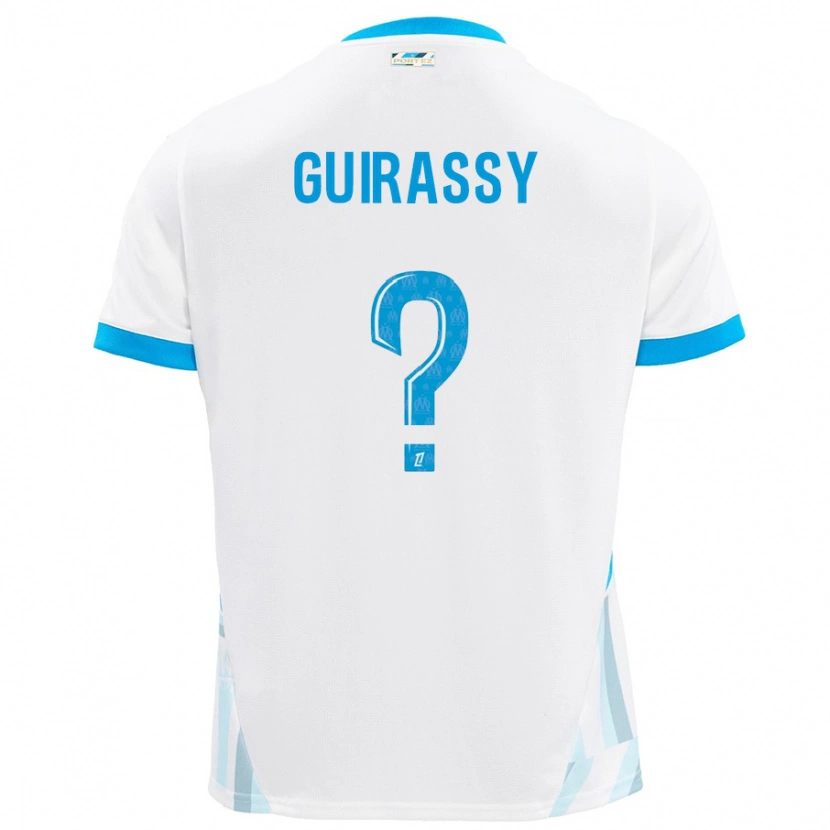 Danxen Kinderen Moctar Guirassy #0 Wit Hemelsblauw Thuisshirt Thuistenue 2024/25 T-Shirt