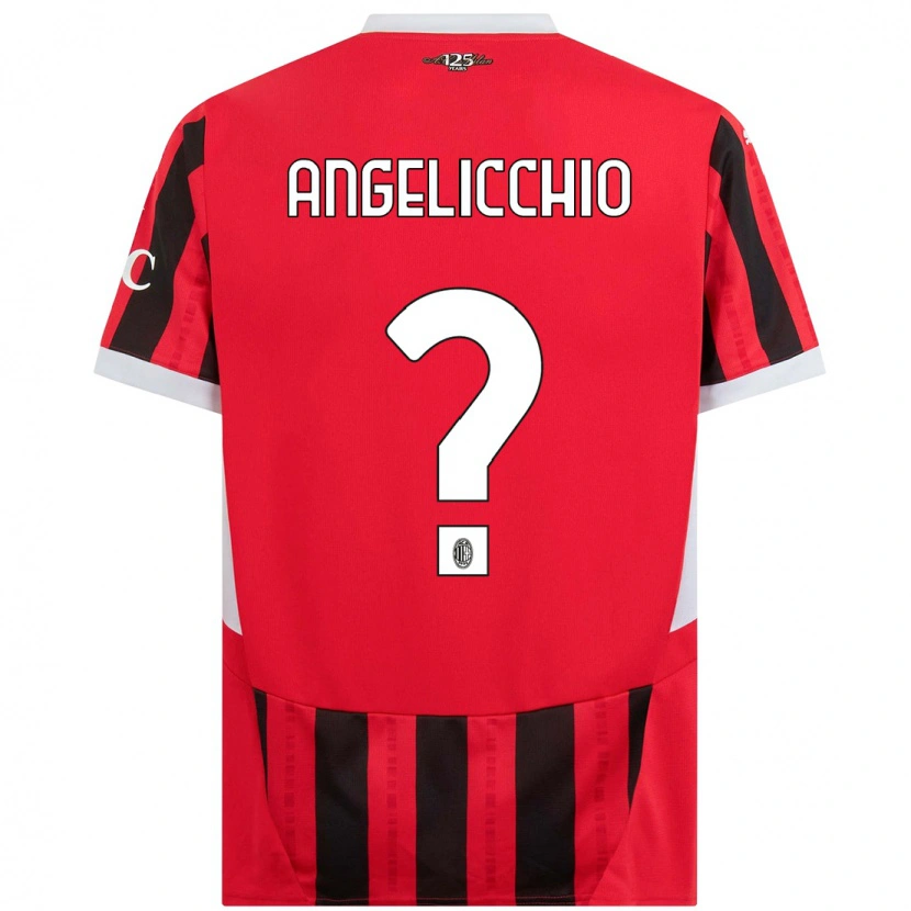 Danxen Kinderen Mattia Angelicchio #0 Rood Zwart Thuisshirt Thuistenue 2024/25 T-Shirt