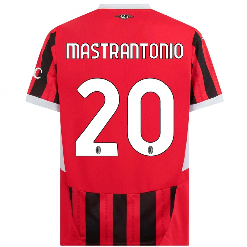Danxen Kinderen Davide Mastrantonio #20 Rood Zwart Thuisshirt Thuistenue 2024/25 T-Shirt
