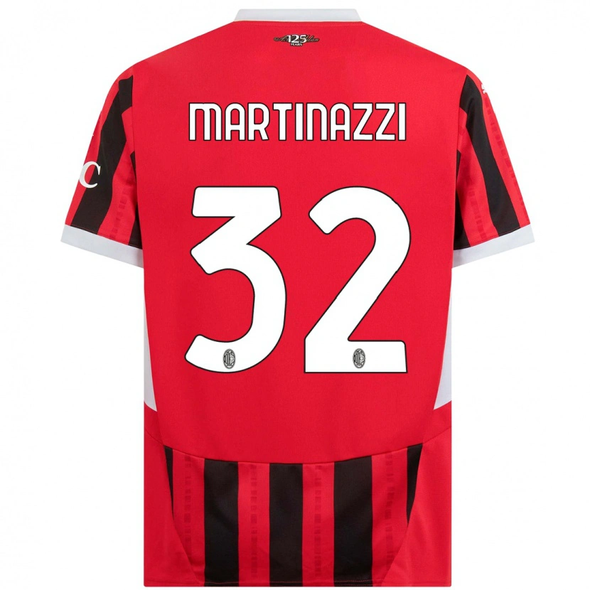 Danxen Kinderen Luca Martinazzi #32 Rood Zwart Thuisshirt Thuistenue 2024/25 T-Shirt