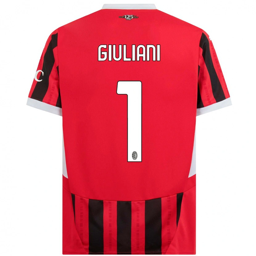 Danxen Kinderen Laura Giuliani #1 Rood Zwart Thuisshirt Thuistenue 2024/25 T-Shirt