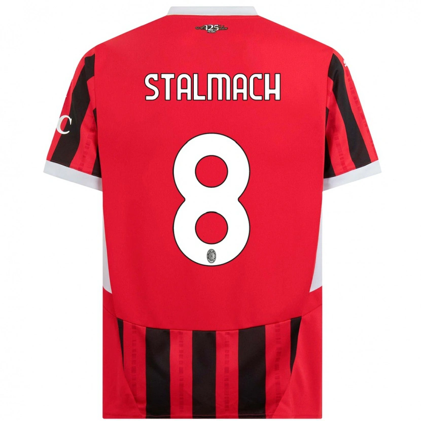 Danxen Kinderen Dariusz Stalmach #8 Rood Zwart Thuisshirt Thuistenue 2024/25 T-Shirt