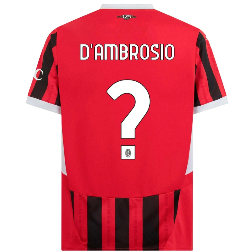 Danxen Kinderen Antonio D'ambrosio #0 Rood Zwart Thuisshirt Thuistenue 2024/25 T-Shirt