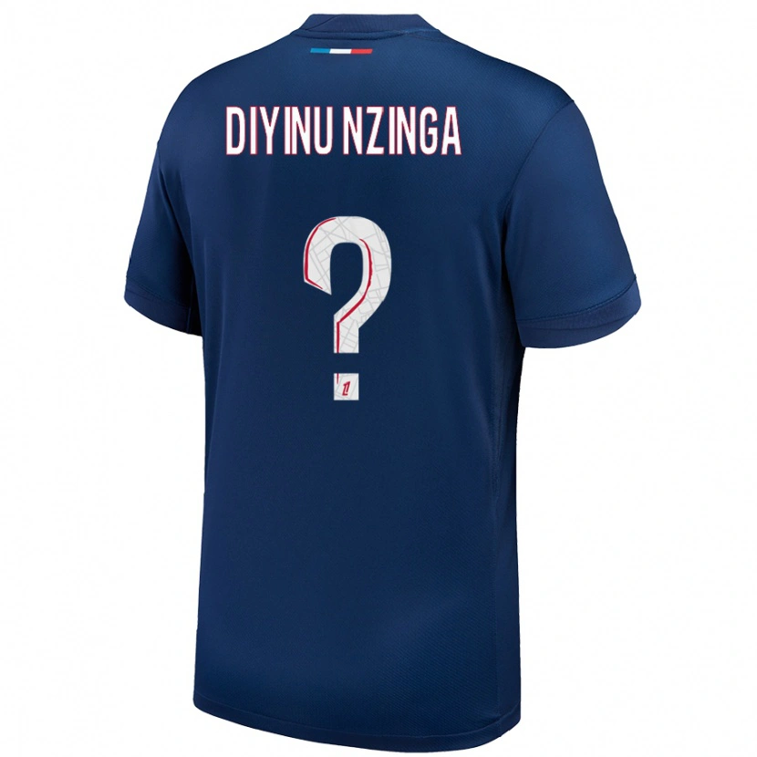 Danxen Kinderen Vainqueur Diyinu Nzinga #0 Marineblauw Wit Thuisshirt Thuistenue 2024/25 T-Shirt