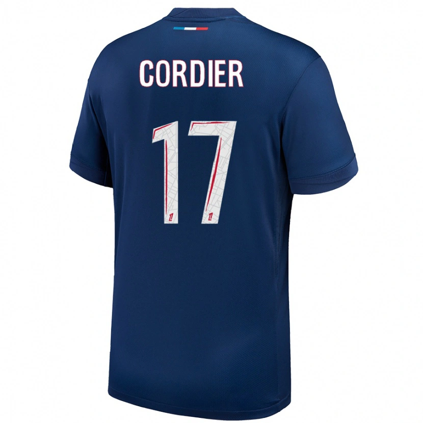 Danxen Kinderen Thomas Cordier #17 Marineblauw Wit Thuisshirt Thuistenue 2024/25 T-Shirt