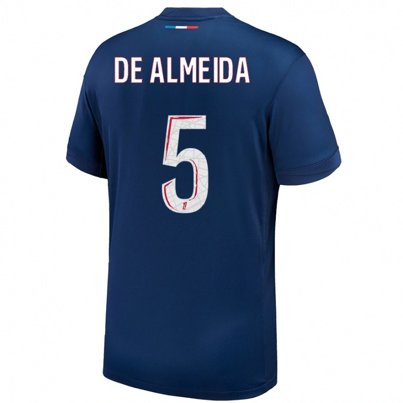 Danxen Kinderen Élisa De Almeida #5 Marineblauw Wit Thuisshirt Thuistenue 2024/25 T-Shirt