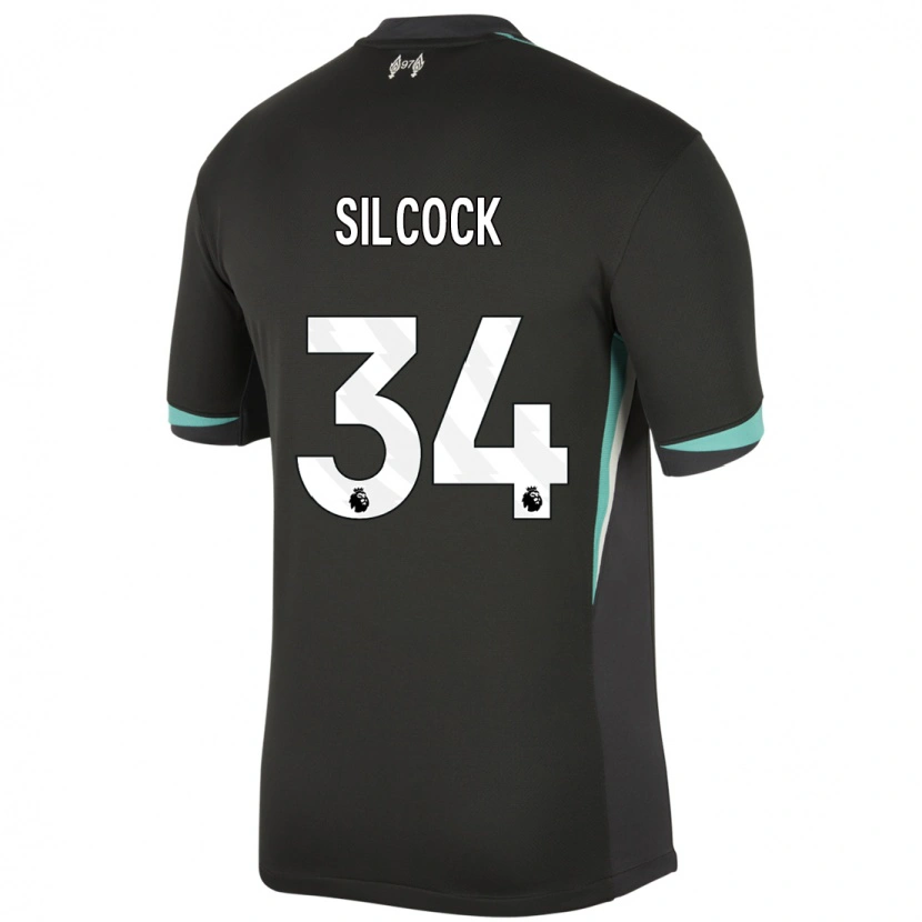 Danxen Kinderen Hannah Silcock #34 Zwart Antraciet Wit Uitshirt Uittenue 2024/25 T-Shirt