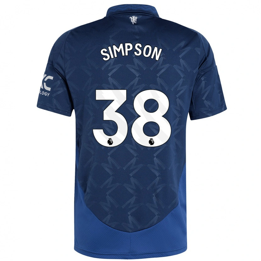 Danxen Kinderen Jess Simpson #38 Indigo Uitshirt Uittenue 2024/25 T-Shirt