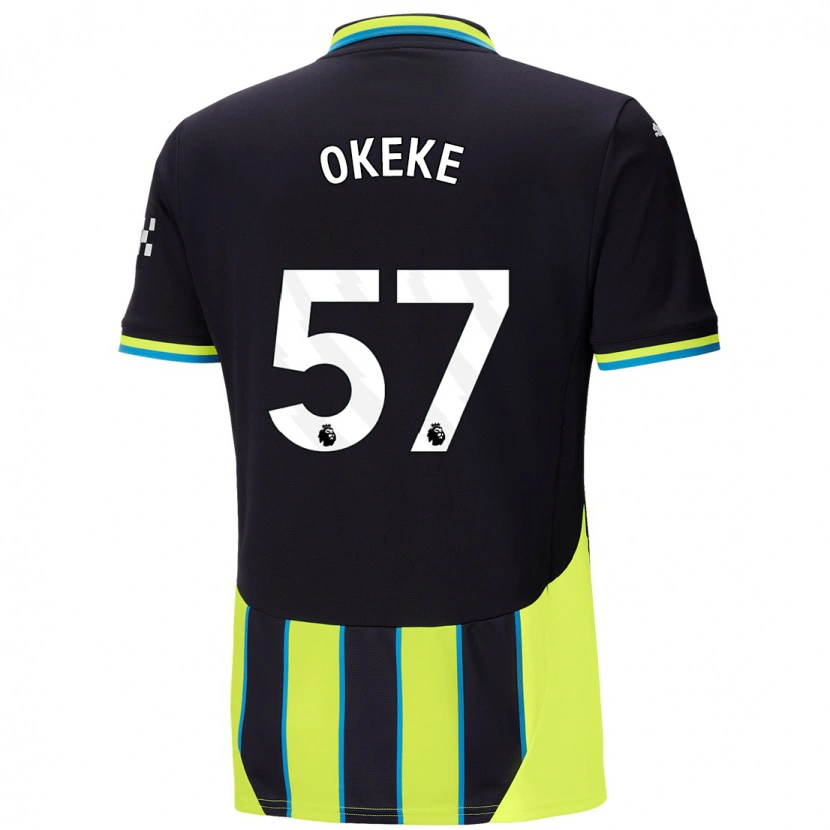 Danxen Kinderen Michael Okeke #57 Blauw Geel Uitshirt Uittenue 2024/25 T-Shirt