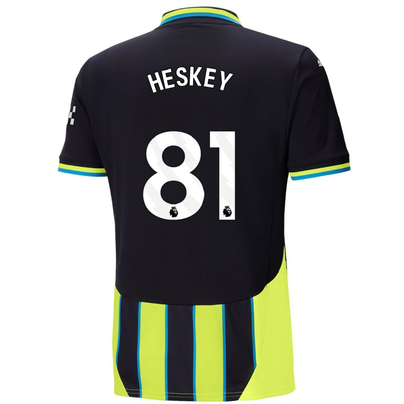 Danxen Kinderen Jaden Heskey #81 Blauw Geel Uitshirt Uittenue 2024/25 T-Shirt