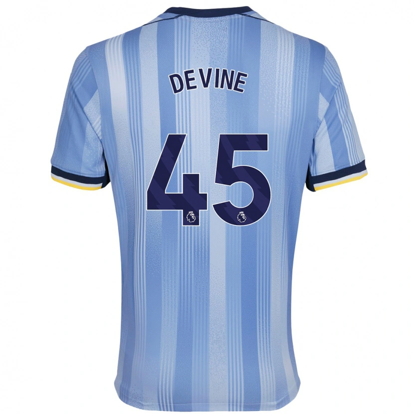 Danxen Kinderen Alfie Devine #45 Lichtblauw Uitshirt Uittenue 2024/25 T-Shirt