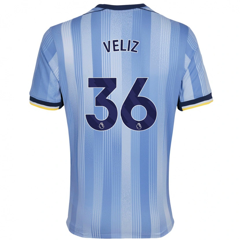 Danxen Kinderen Alejo Véliz #36 Lichtblauw Uitshirt Uittenue 2024/25 T-Shirt