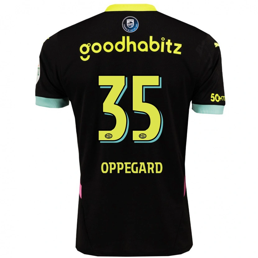 Danxen Kinderen Fredrik Oppegård #35 Zwart Geel Uitshirt Uittenue 2024/25 T-Shirt