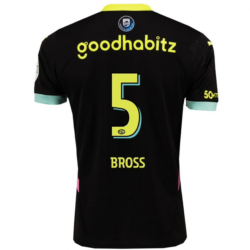 Danxen Kinderen Melanie Bross #5 Zwart Geel Uitshirt Uittenue 2024/25 T-Shirt