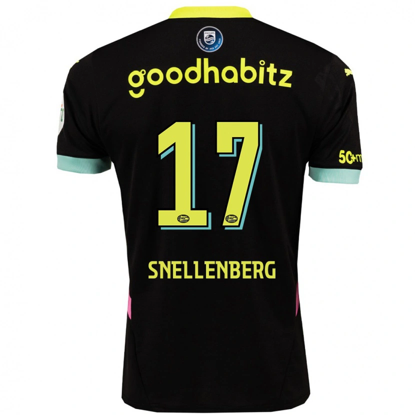 Danxen Kinderen Maxime Snellenberg #17 Zwart Geel Uitshirt Uittenue 2024/25 T-Shirt