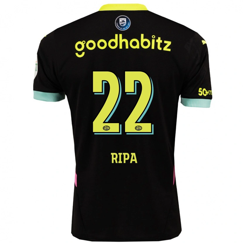 Danxen Kinderen Chimera Ripa #22 Zwart Geel Uitshirt Uittenue 2024/25 T-Shirt