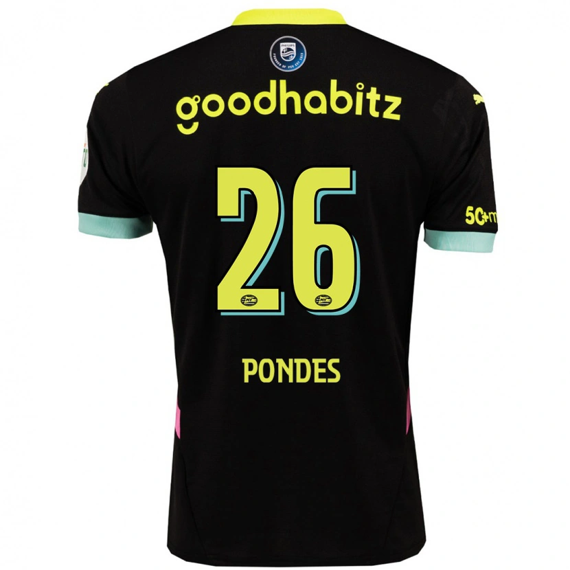 Danxen Kinderen Moon Pondes #26 Zwart Geel Uitshirt Uittenue 2024/25 T-Shirt