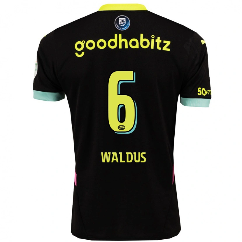 Danxen Kinderen Maruschka Waldus #6 Zwart Geel Uitshirt Uittenue 2024/25 T-Shirt