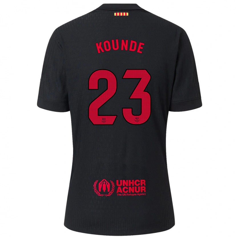 Danxen Kinderen Jules Koundé #23 Zwart Rood Uitshirt Uittenue 2024/25 T-Shirt