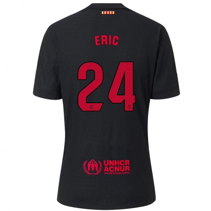 Danxen Kinderen Eric García #24 Zwart Rood Uitshirt Uittenue 2024/25 T-Shirt