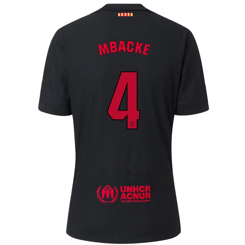 Danxen Kinderen Mamadou Mbacke #4 Zwart Rood Uitshirt Uittenue 2024/25 T-Shirt