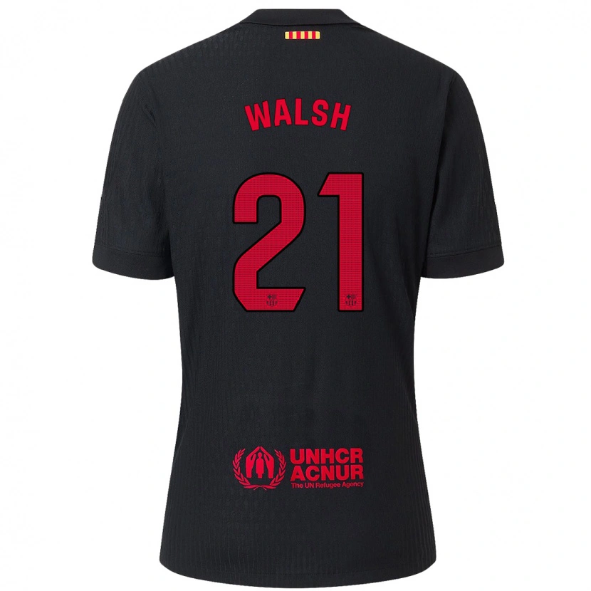 Danxen Kinderen Keira Walsh #21 Zwart Rood Uitshirt Uittenue 2024/25 T-Shirt