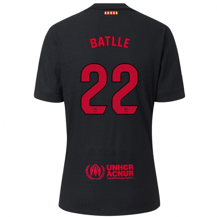 Danxen Kinderen Ona Batlle #22 Zwart Rood Uitshirt Uittenue 2024/25 T-Shirt