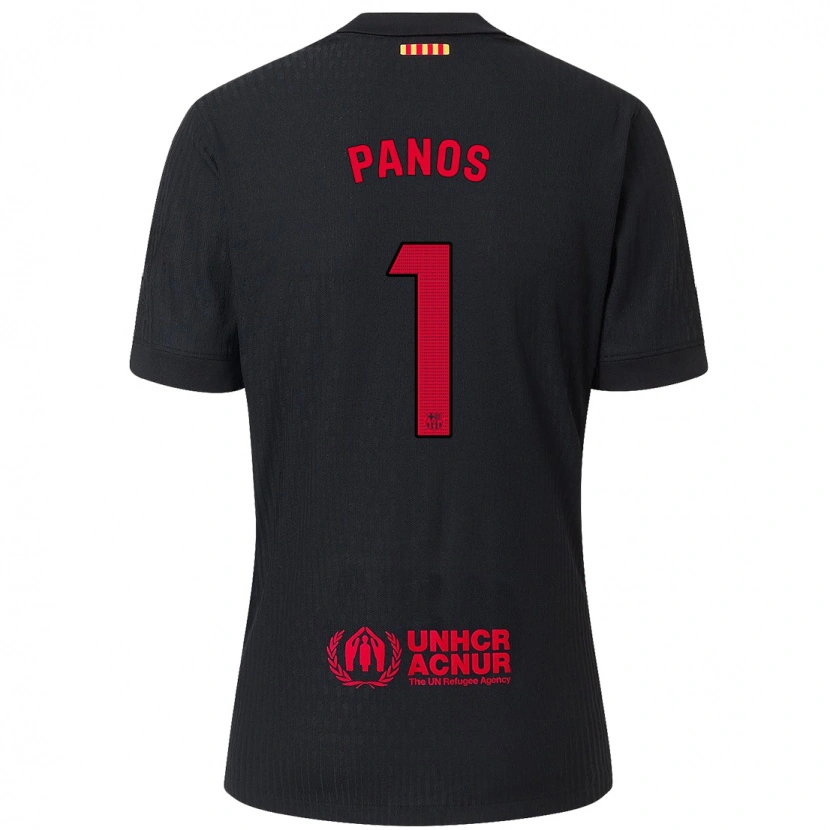 Danxen Kinderen Sandra Panos #1 Zwart Rood Uitshirt Uittenue 2024/25 T-Shirt