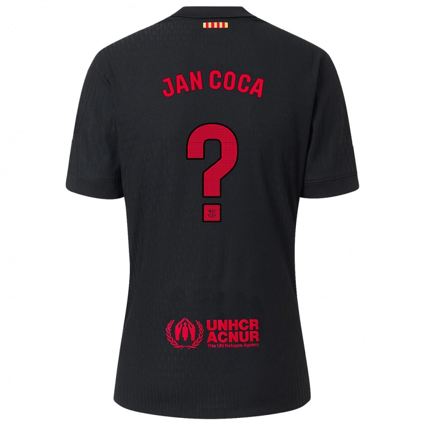Danxen Kinderen Jan Coca #0 Zwart Rood Uitshirt Uittenue 2024/25 T-Shirt