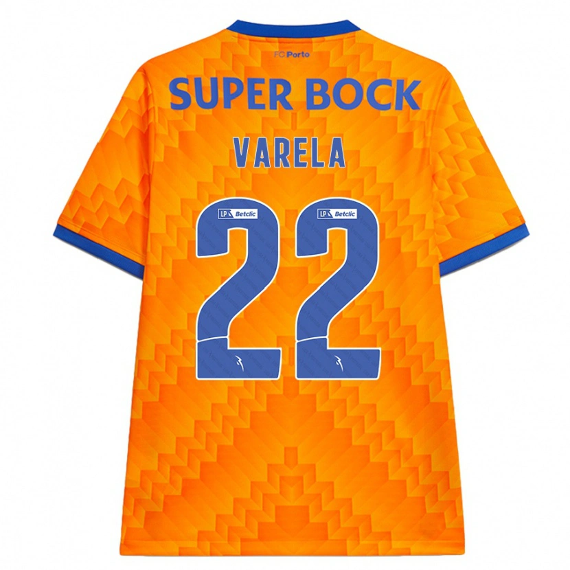 Danxen Kinderen Alan Varela #22 Oranje Uitshirt Uittenue 2024/25 T-Shirt