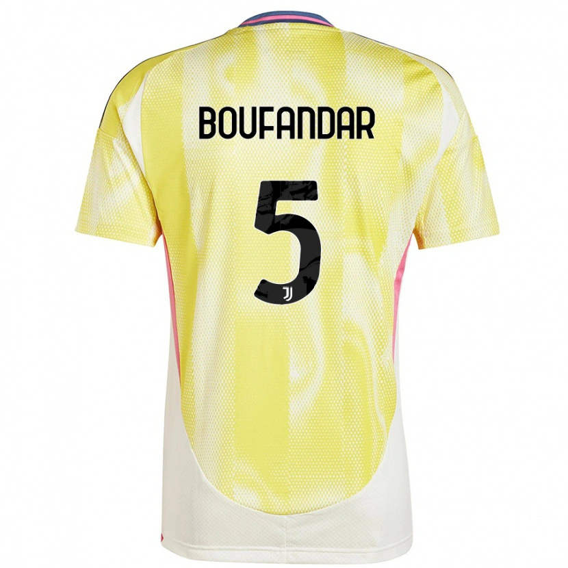 Danxen Kinderen Adam Boufandar #5 Zonnig Geel Uitshirt Uittenue 2024/25 T-Shirt