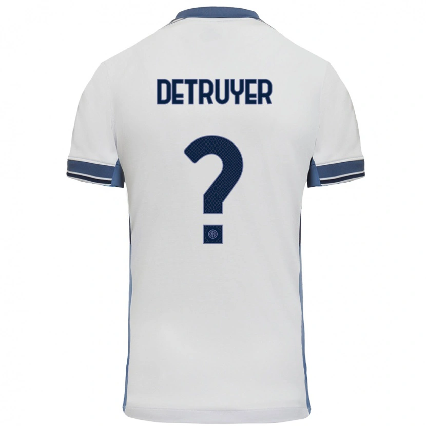 Danxen Kinderen Marie Detruyer #0 Wit Grijs Uitshirt Uittenue 2024/25 T-Shirt