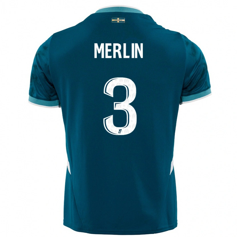 Danxen Kinderen Quentin Merlin #3 Turkoois Blauw Uitshirt Uittenue 2024/25 T-Shirt
