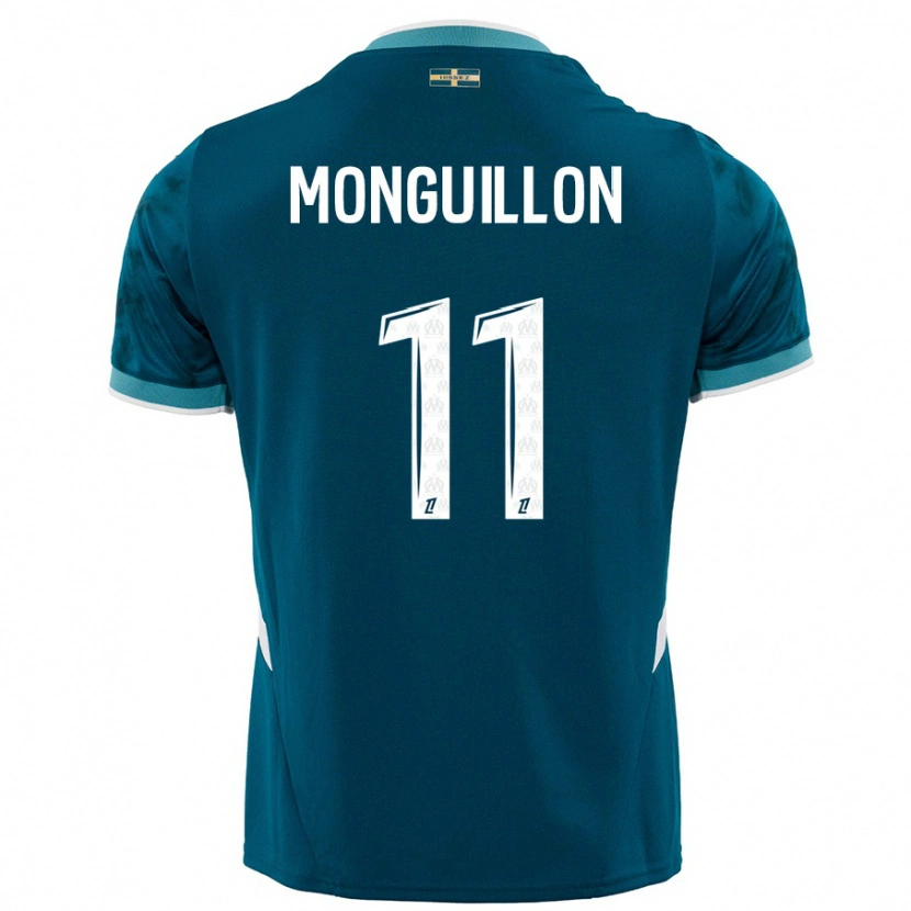 Danxen Kinderen Coralie Monguillon #11 Turkoois Blauw Uitshirt Uittenue 2024/25 T-Shirt