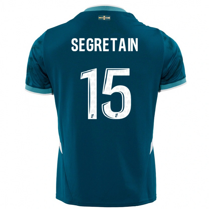 Danxen Kinderen Julie Ségrétain #15 Turkoois Blauw Uitshirt Uittenue 2024/25 T-Shirt