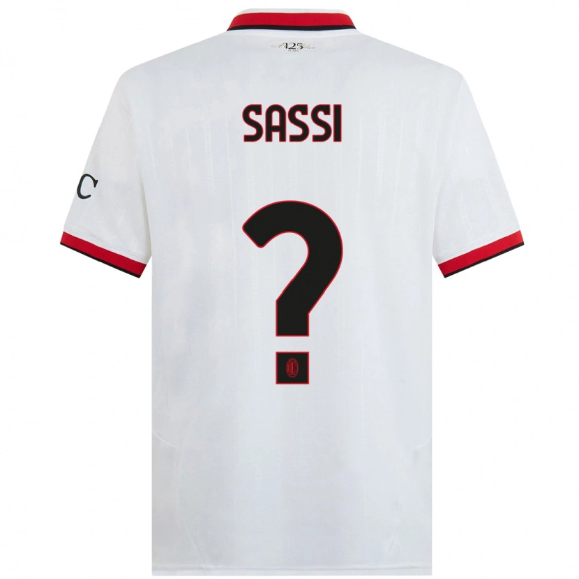 Danxen Kinderen Simone Sassi #0 Wit Zwart Rood Uitshirt Uittenue 2024/25 T-Shirt