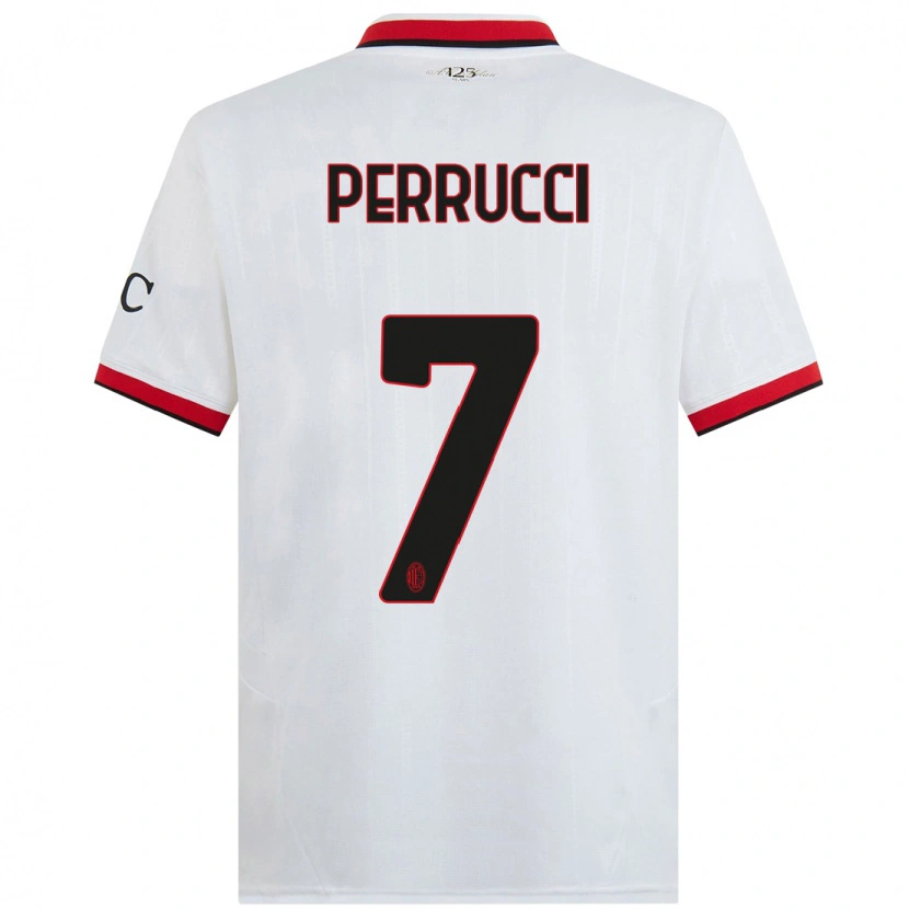 Danxen Kinderen Vincenzo Perrucci #7 Wit Zwart Rood Uitshirt Uittenue 2024/25 T-Shirt